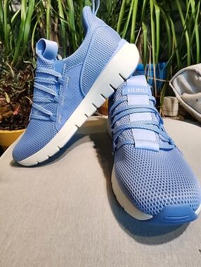 KURU Flex Slip On! Women's Blue Fog And White Classic Look Plantar Fasciitis